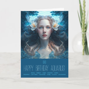 Create Your Own Aquarius Sun Sign Zodiac Goddess Holiday Card