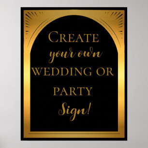 Create your own art deco style wedding sign