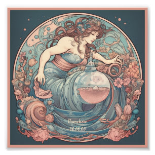 Create Your Own Art Nouveau Aquarius Zodiac Photo Print