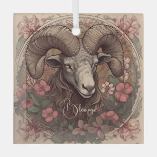 Create Your Own Art Nouveau Aries Zodiac Glass Tree Decoration