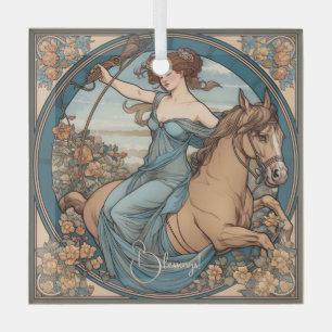 Create Your Own Art Nouveau Sagittarius Glass Tree Decoration