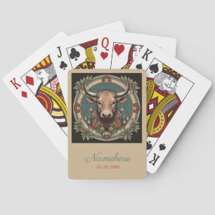 Create Your Own Art Nouveau Taurus Zodiac Playing Cards
