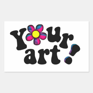 Create your own artistic  bookplate or nametag rectangular sticker