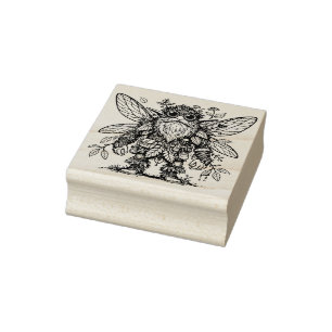 Create Your Own Aviator Fairy Gnome Floral Rubber Stamp