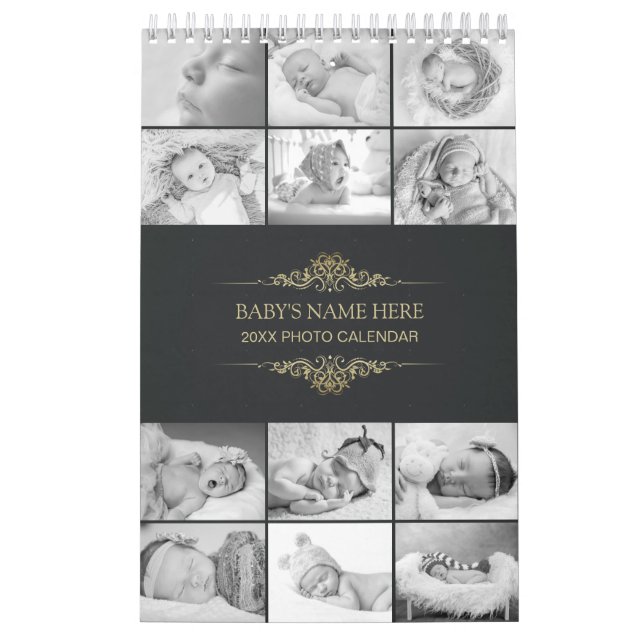 Create Your Own B&W Baby Photos 2025 Calendar (Cover)