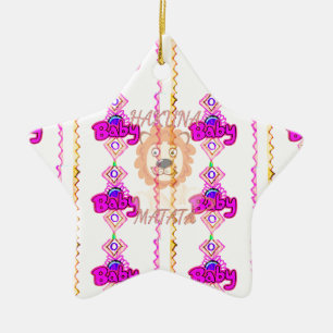 Create Your Own Baby Fun Lion Cub Text Design Ceramic Tree Decoration