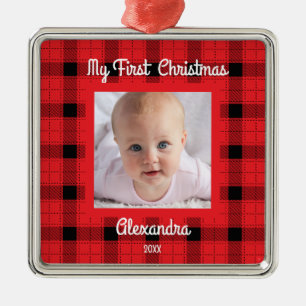 Create Your Own Baby Photos 1st Christmas Metal Tree Decoration