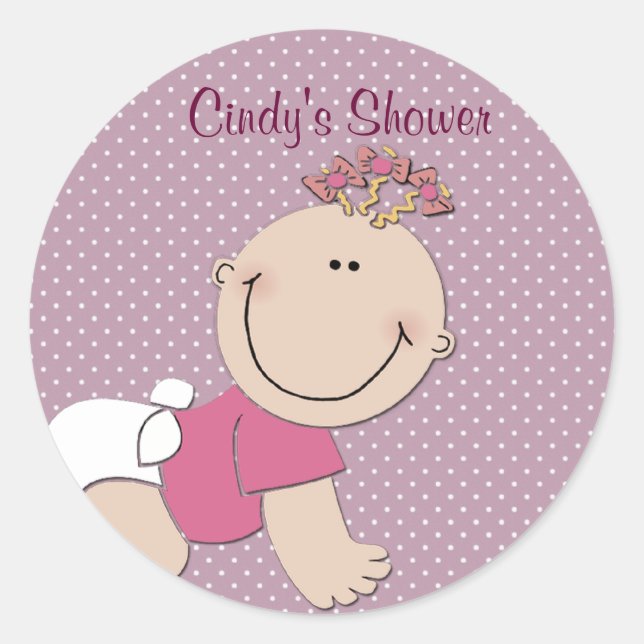 Create your own baby shower classic round sticker (Front)