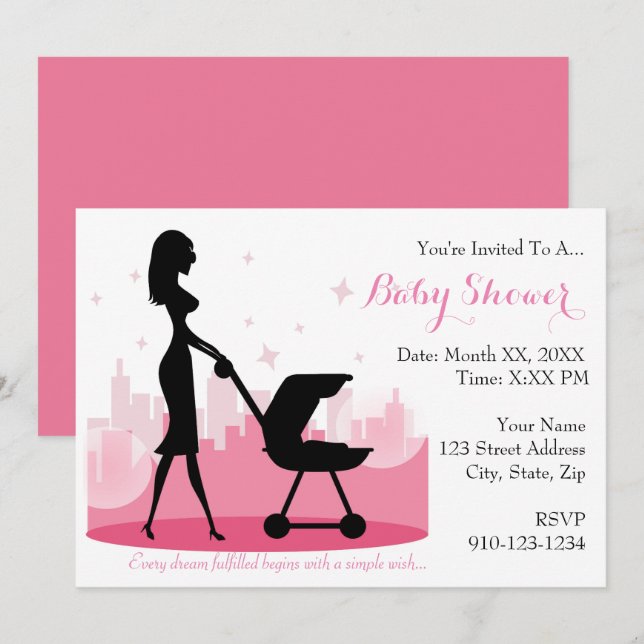 Create Your Own Baby Shower Invitation (Front/Back)