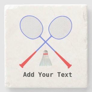 Create Your Own Badminton Player Stone Coaster