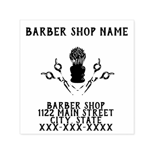 Create Your Own Barbershop Business Logo Self-inking Stamp (Design)