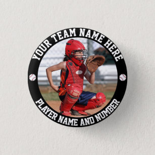 Create Your Own Baseball Player Photo Name 3 Cm Round Badge
