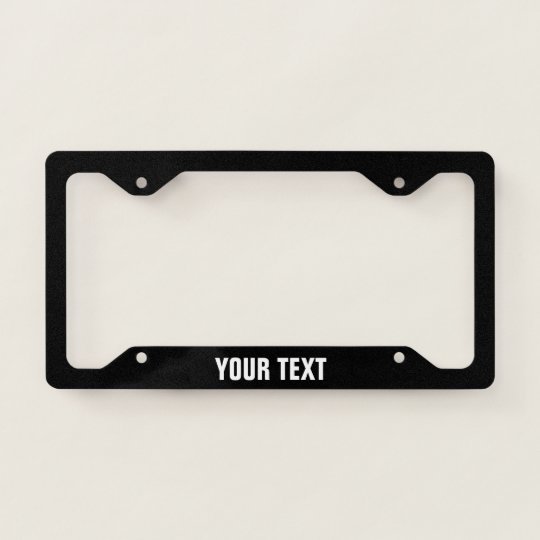Create Your Own Basic Personalised Black Licence Plate Frame Zazzle.co.uk