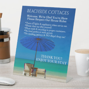 Create Your Own Beach Guest House Rules Pedestal Sign