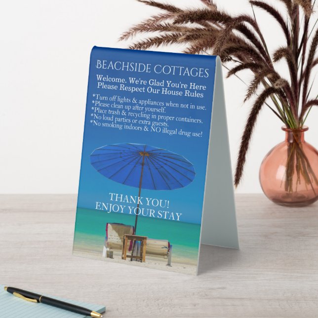 Create Your Own Beach Theme Guest House Rules (In SItu (Table))