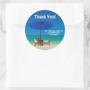 Create Your Own Beach Vacation Rental Thank You Classic Round Sticker