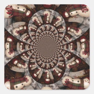 Create Your Own Beautiful Amazing Snowman Square Sticker