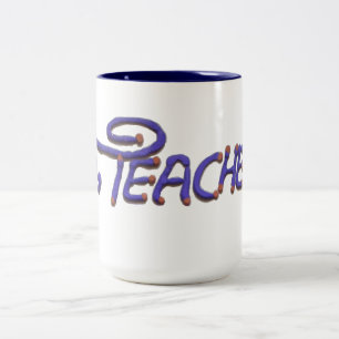 Create Your Own beautiful amazing teacher text   Two-Tone Coffee Mug