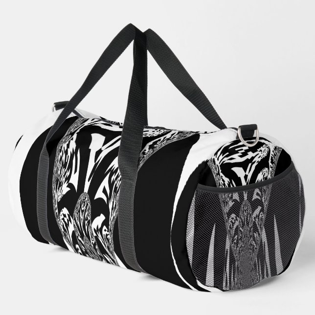 Create Your Own Beautiful Amazing White and Black  Duffle Bag (Right Corner)