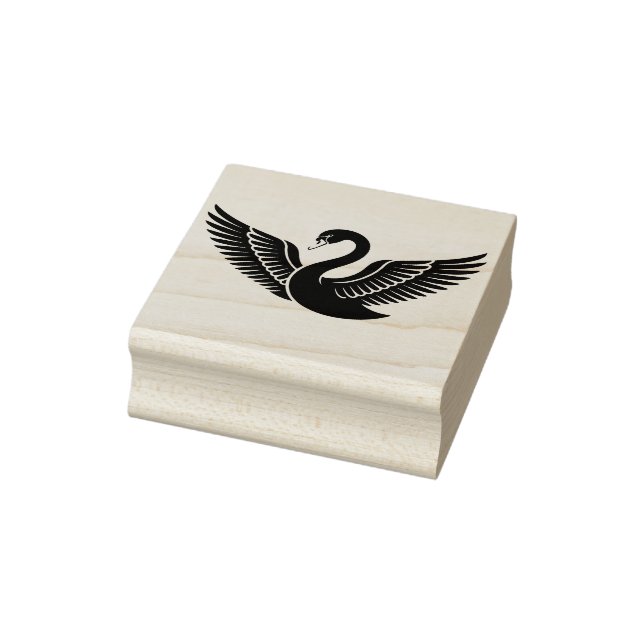 Create Your Own Beautiful Black Swan Bird Rubber Stamp (Stamp)