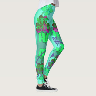 Create your own Beautiful Saint Patrick Text flora Leggings