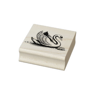 Create Your Own Beautiful Swan Lotus Pond Rubber Stamp