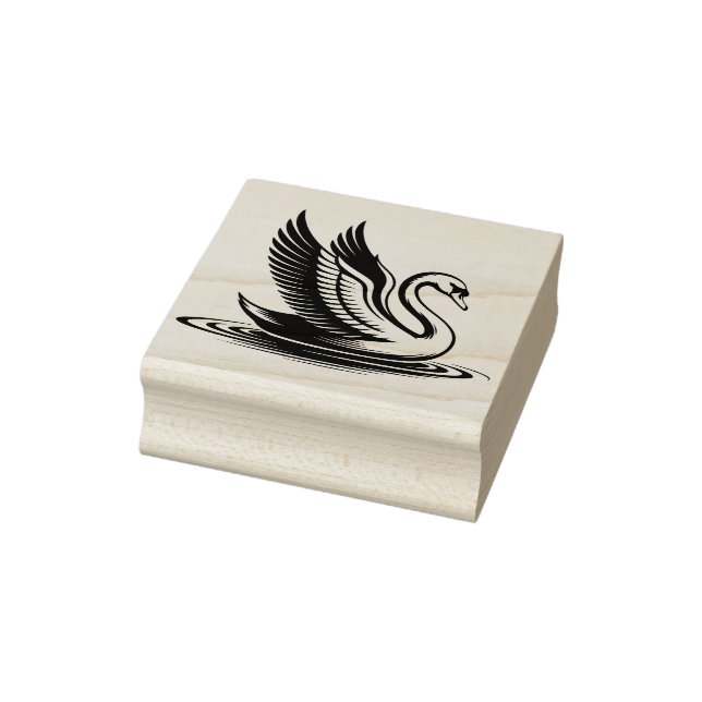 Create Your Own Beautiful Swan Pond Rubber Stamp (Stamp)