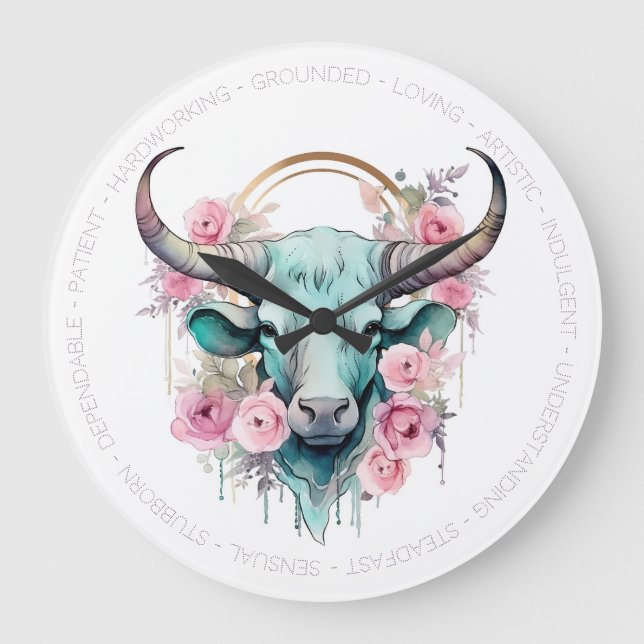 Create Your Own Beautiful Taurus Large Clock (Front)