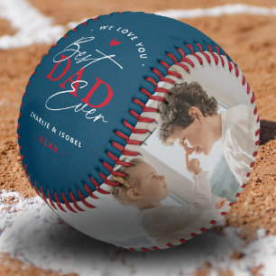 Create Your Own 'Best Dad Ever' 2 Photo Keepsake B Baseball
