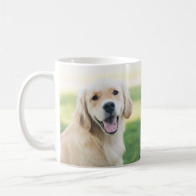 Create Your Own Best Dog Dad Pet Photo Coffee Mug (Left)