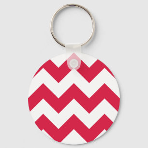 Create Your Own Big Crimson Zigzag Pattern Key Ring