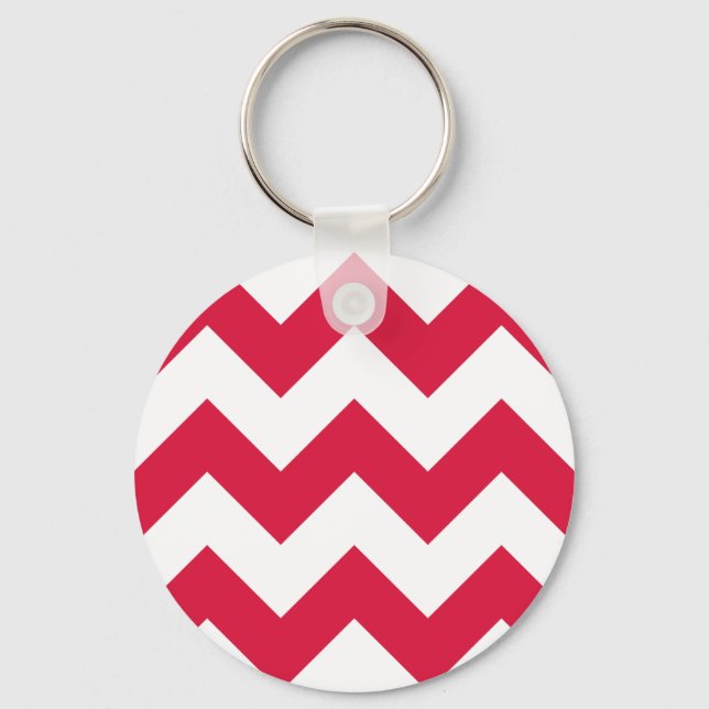 Create Your Own Big Crimson Zigzag Pattern Key Ring (Front)