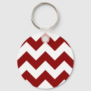 Create Your Own Big Dark Red Zigzag Pattern Key Ring