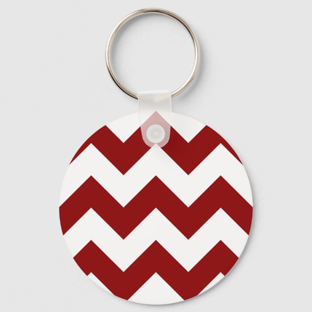 Create Your Own Big Dark Red Zigzag Pattern Key Ring (Front)