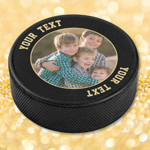 Create Your Own Birthday Fathers Day Photo Selfie Hockey Puck