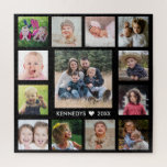 Create Your Own Black 13 Family Photo Collage Jigsaw Puzzle<br><div class="desc">Create your own photo collage jigsaw puzzle with 13 of your favourite pictures on a black background.Personalise with family name and established date. The family photo collage jigsaw puzzle is perfect for solo or family time activity. Jigsaw puzzles help you relax and relieve your stress. The latest trend in self...</div>