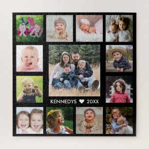 Create Your Own Black 13 Family Photo Collage Jigsaw Puzzle