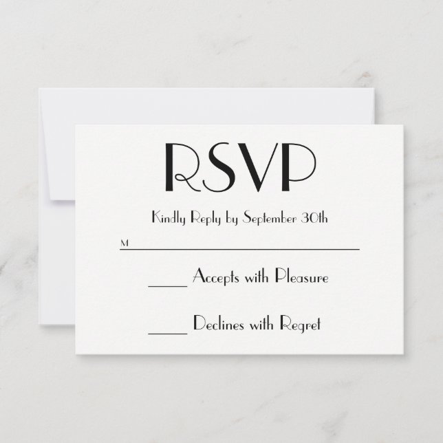 Create Your Own Black and White RSVP (Front)