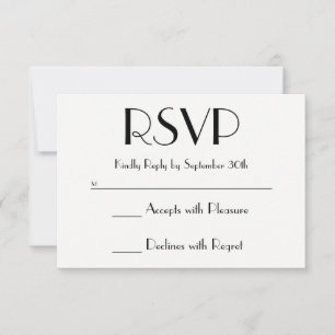 Create Your Own Black and White RSVP Card