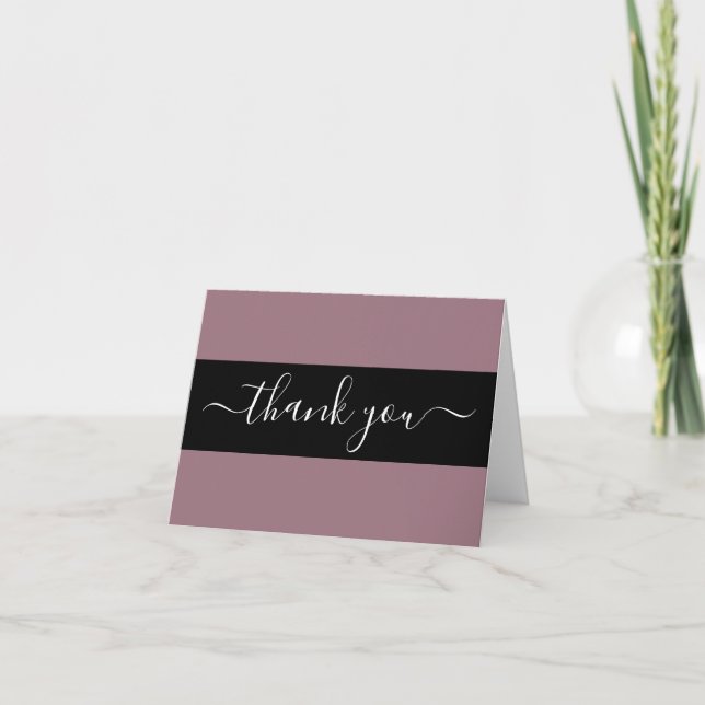 Create Your Own Black Belt Solid Colour Thank You Card (Front)