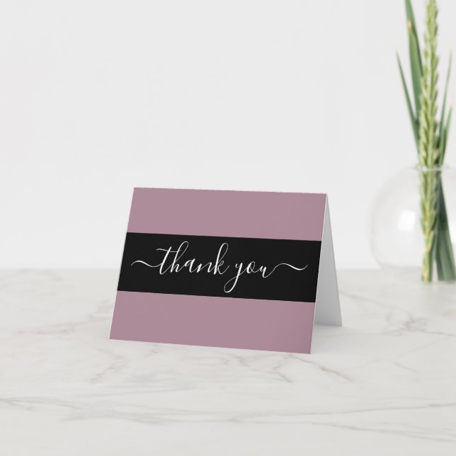 Create Your Own Black Belt Solid Colour Thank You Card (Front)
