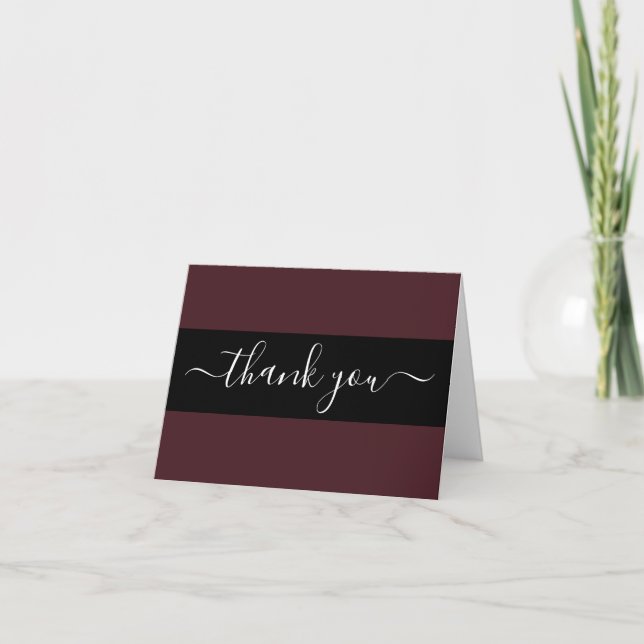 Create Your Own Black Belt Solid Colour Thank You Card (Front)