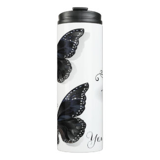 Create Your Own Black Butterflies Thermal Tumbler