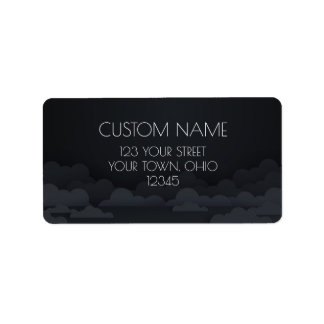 Create Your Own Black Clouds Return Address Label