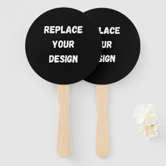 Create Your Own Black Custom Design Hand Fan