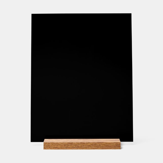 Create Your Own Black Custom Design Holiday Card Acrylic Sign (Front)