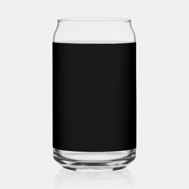 Create Your Own Black Custom Design Holiday Card Can Glass (Front)