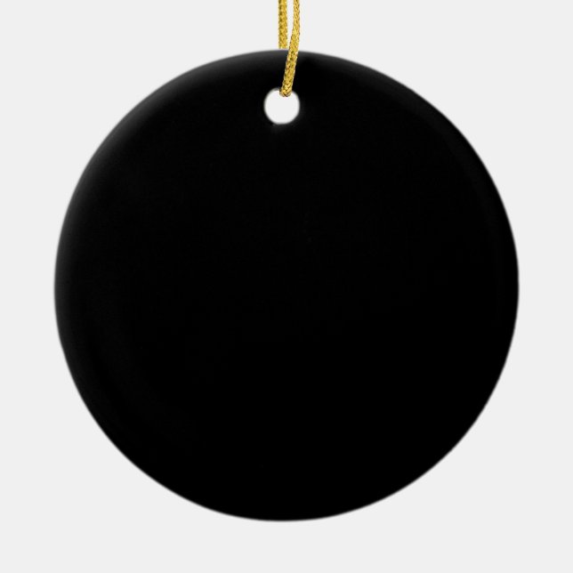 Create Your Own Black Custom Design Holiday Card Ceramic Tree Decoration (Front)