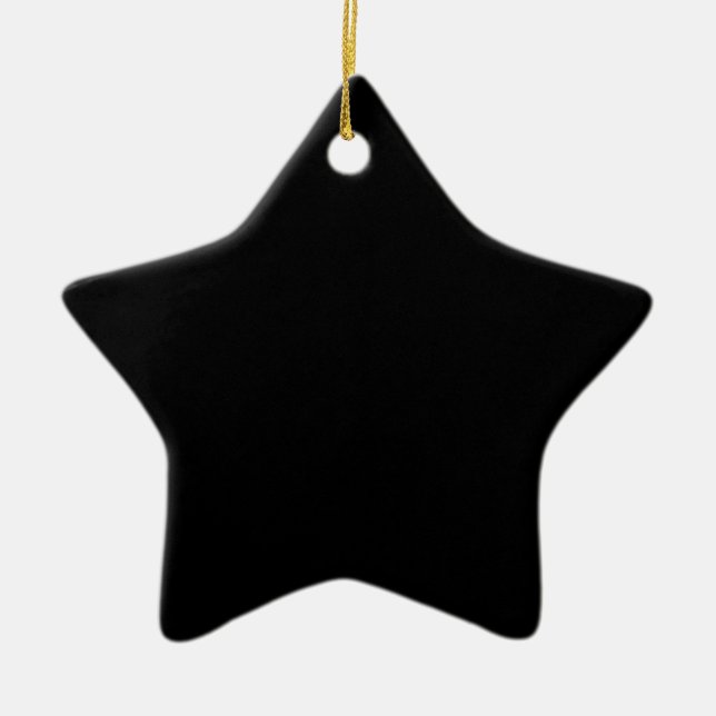 Create Your Own Black Custom Design Holiday Card Ceramic Tree Decoration (Front)