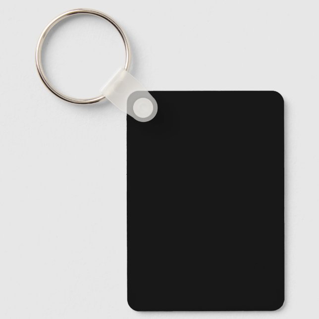 Create Your Own Black Custom Design Holiday Card Key Ring (Front)